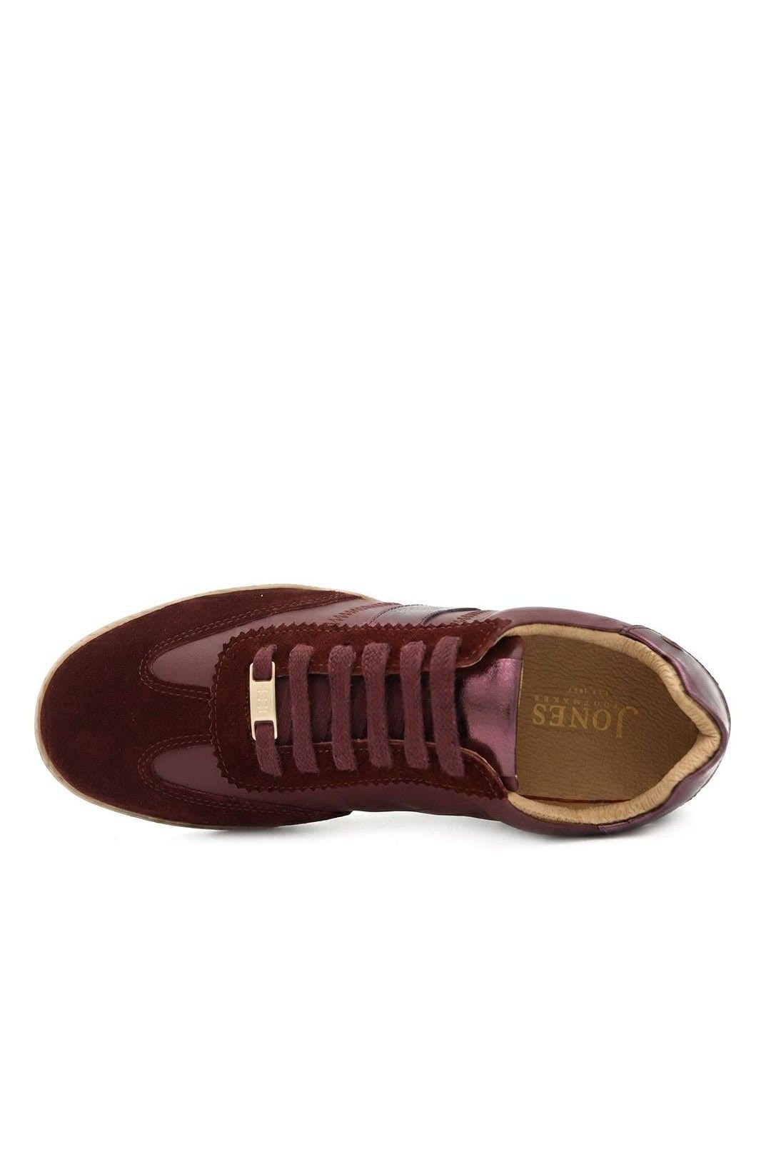 Jones Bootmaker Jones Bootmaker Women's Artea Leather Trainers in Burgundy - 4
