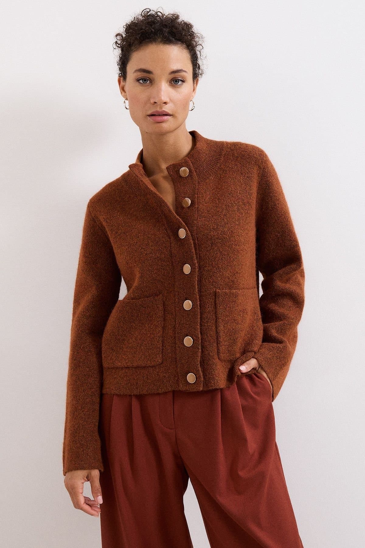 Phase Eight Phase Eight Women's Clara Knitted Jacket in Walnut