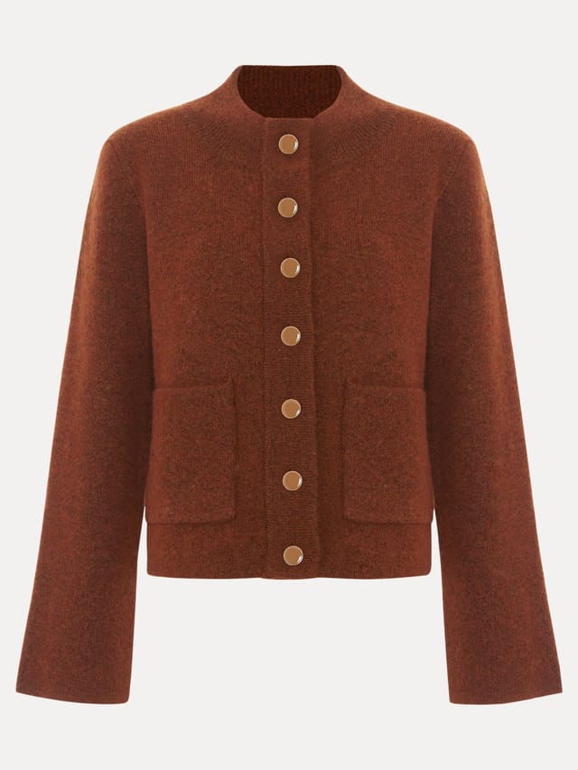 Phase Eight Phase Eight Women's Clara Knitted Jacket in Walnut - 2