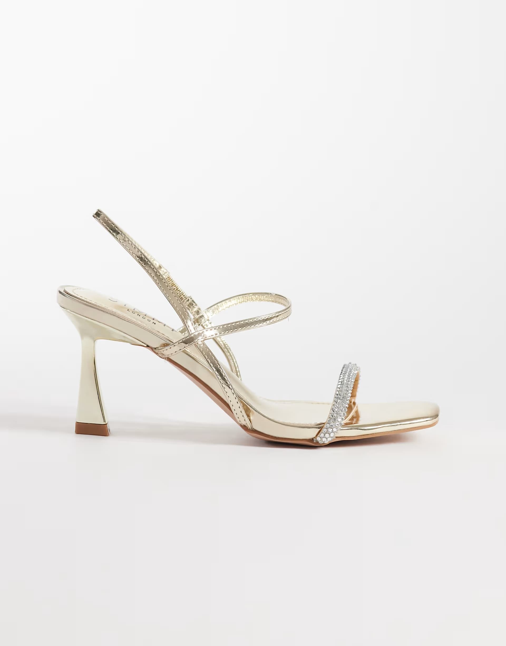 ASOS Simmi London Gillespie high heeled sandals in gold mirror