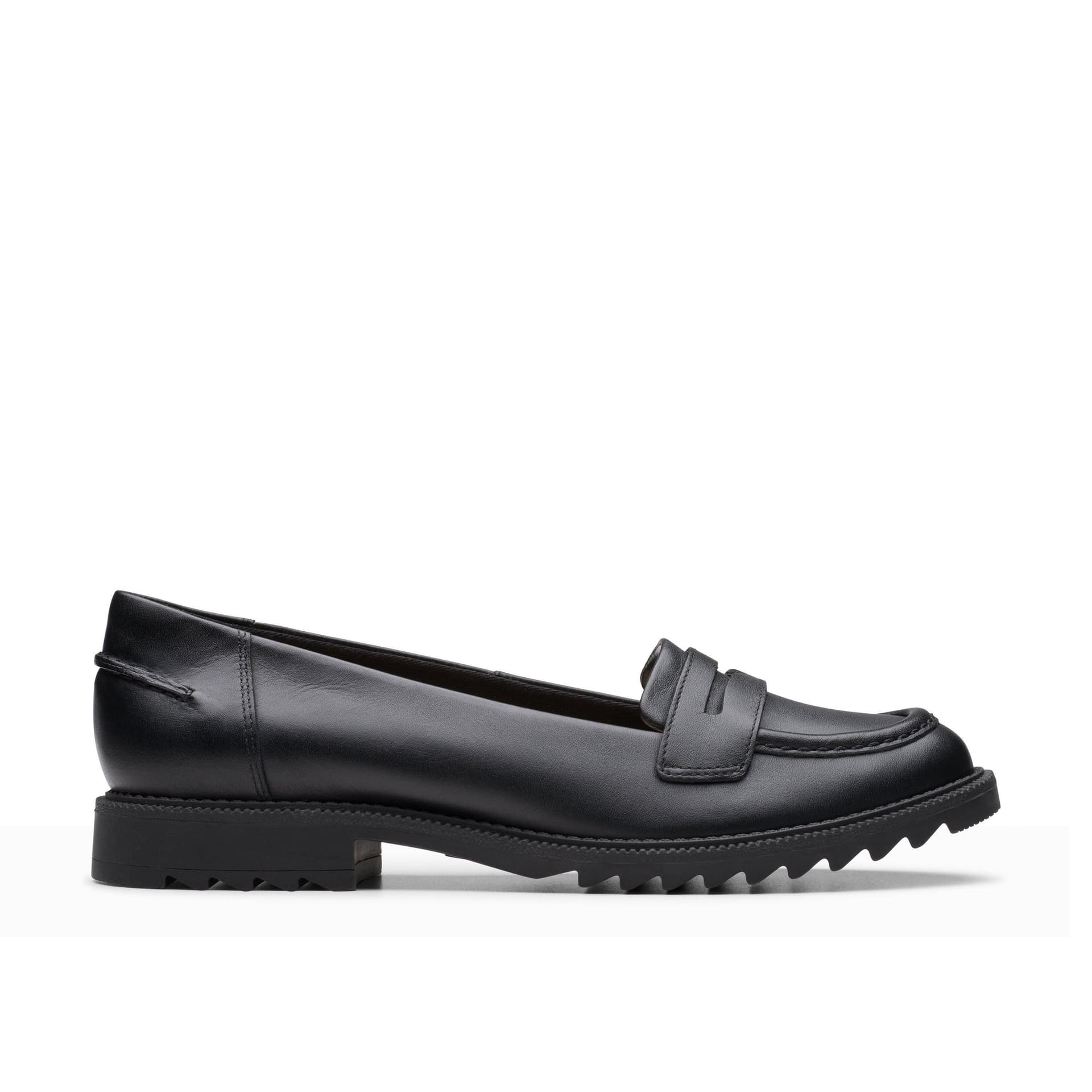 Clarks Clarks Women's Griffin Milly 2 Black Leather Loafers, Slip Ons