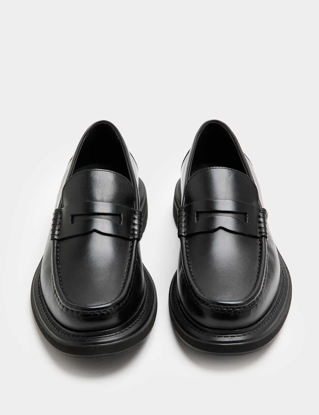 Marks & Spencer M&S Black Leather Slip-On Loafers