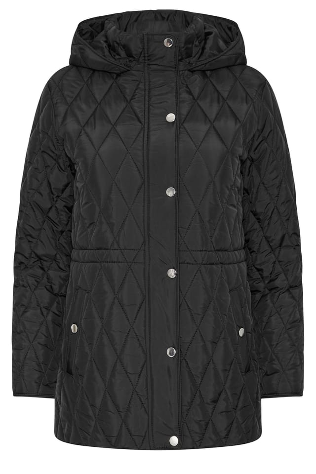 M&Co M&Co Women's Petite Diamond Quilted Jacket in Black - 2