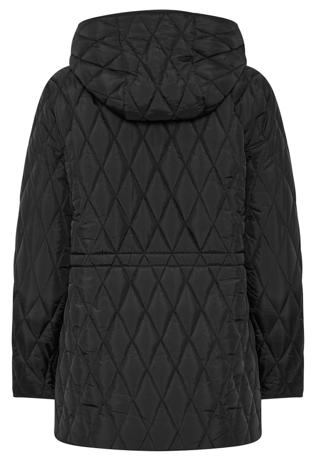 M&Co M&Co Women's Petite Diamond Quilted Jacket in Black - 3