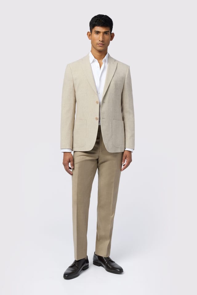 Ted Baker Ted Baker Men's Monro Slim Fit Puppytooth Jacket in Nude - 2