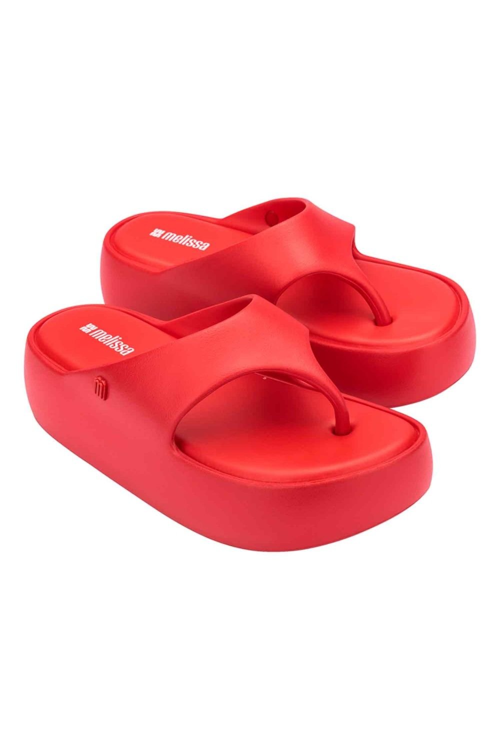 Melissa Shoes Melissa Shoes Women's Free Platform Thong Jelly Sliders in Red - 4