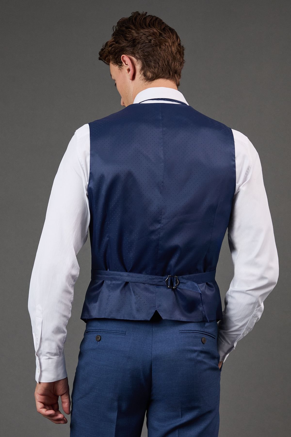 Burton Burton Men's Blue Textured Waistcoat - 3