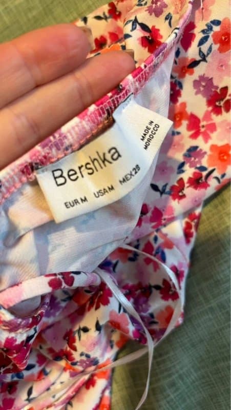 Bershka Floral ruched dress