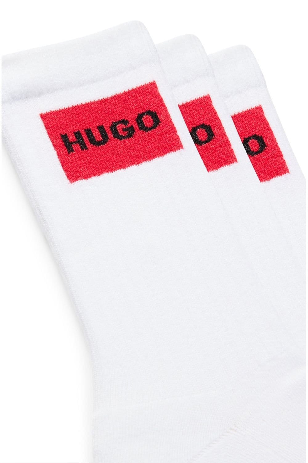 HUGO Hugo Men's 3 Pack Rib Label CC Socks White - 4
