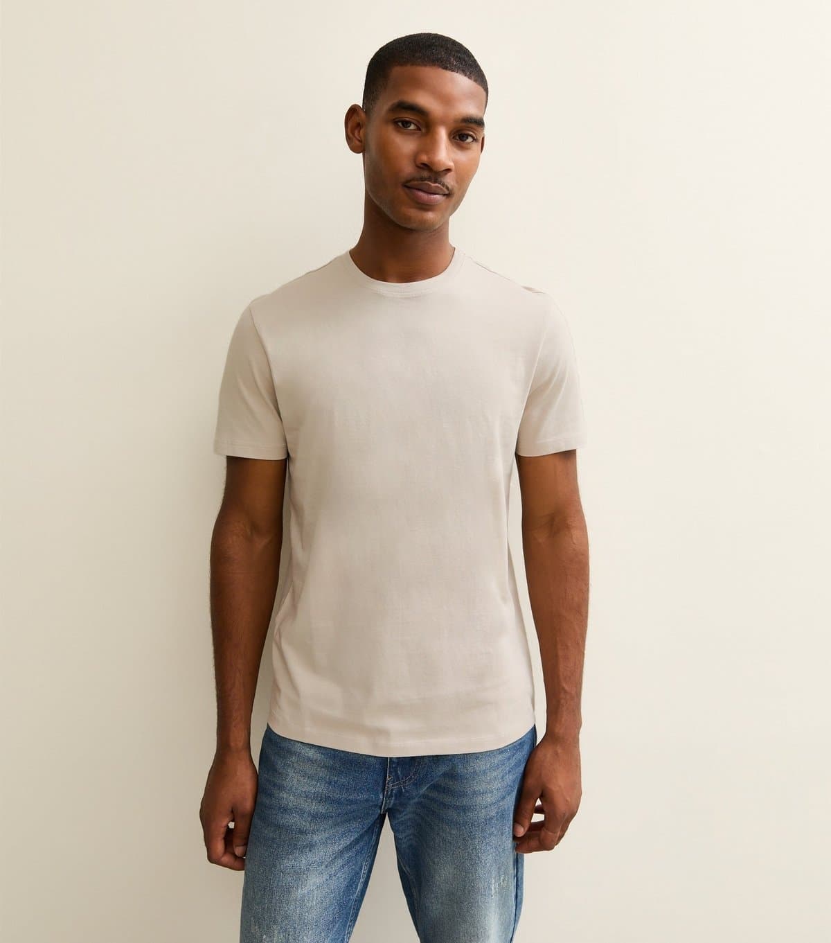 New Look New Look Stone Jersey Crew Neck T-Shirt for Men
