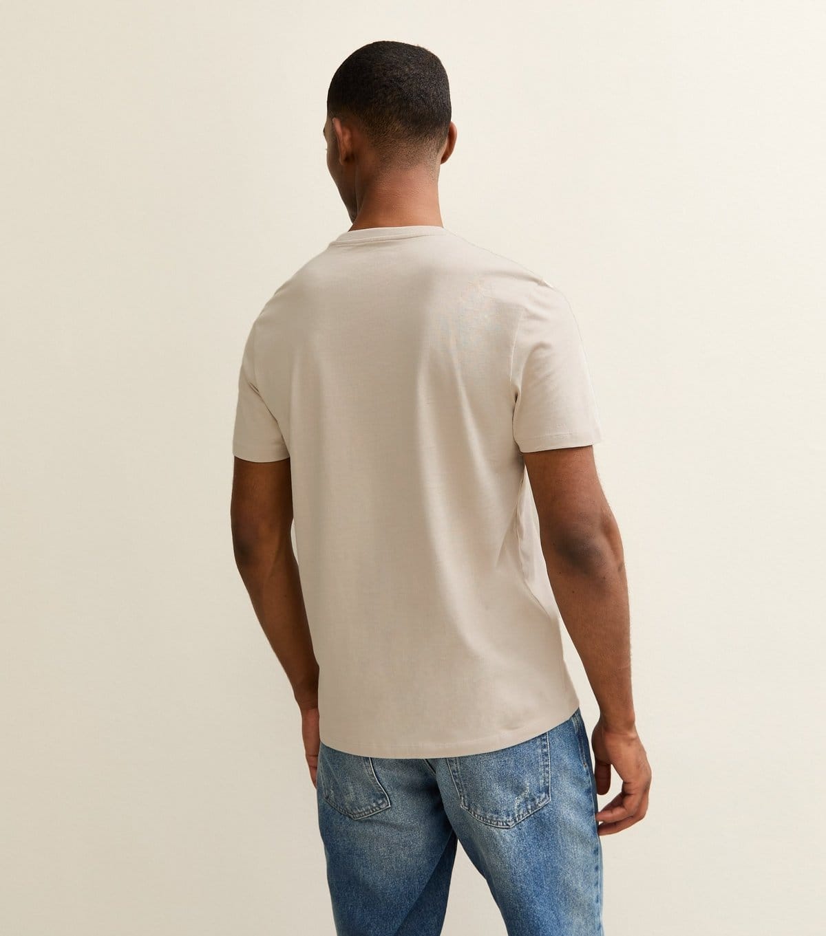 New Look Men's Stone Regular Crew Neck Jersey T-Shirt New Look - 4