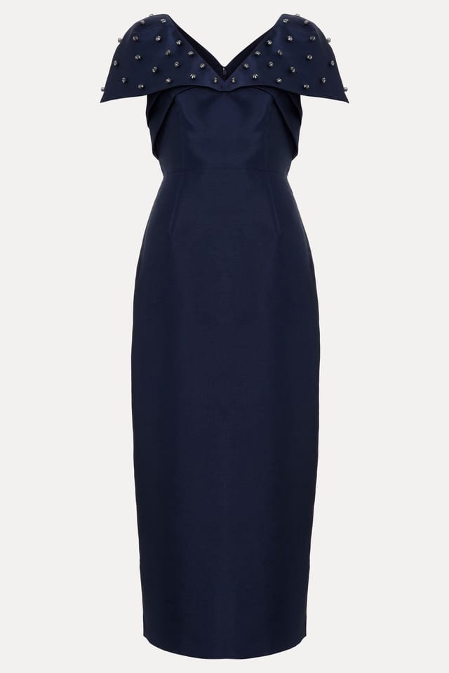 Phase Eight Phase Eight Women's Erina Satin Midi Dress in Dark Navy - 2