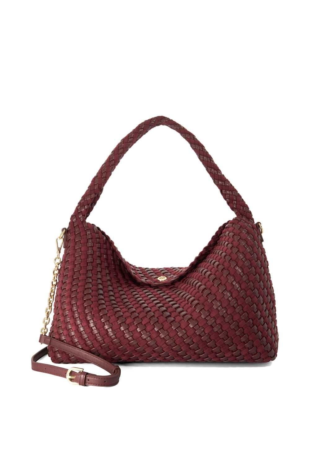 Dune London Dune London Women's 'Deliberate L' Shoulder Bag in Burgundy