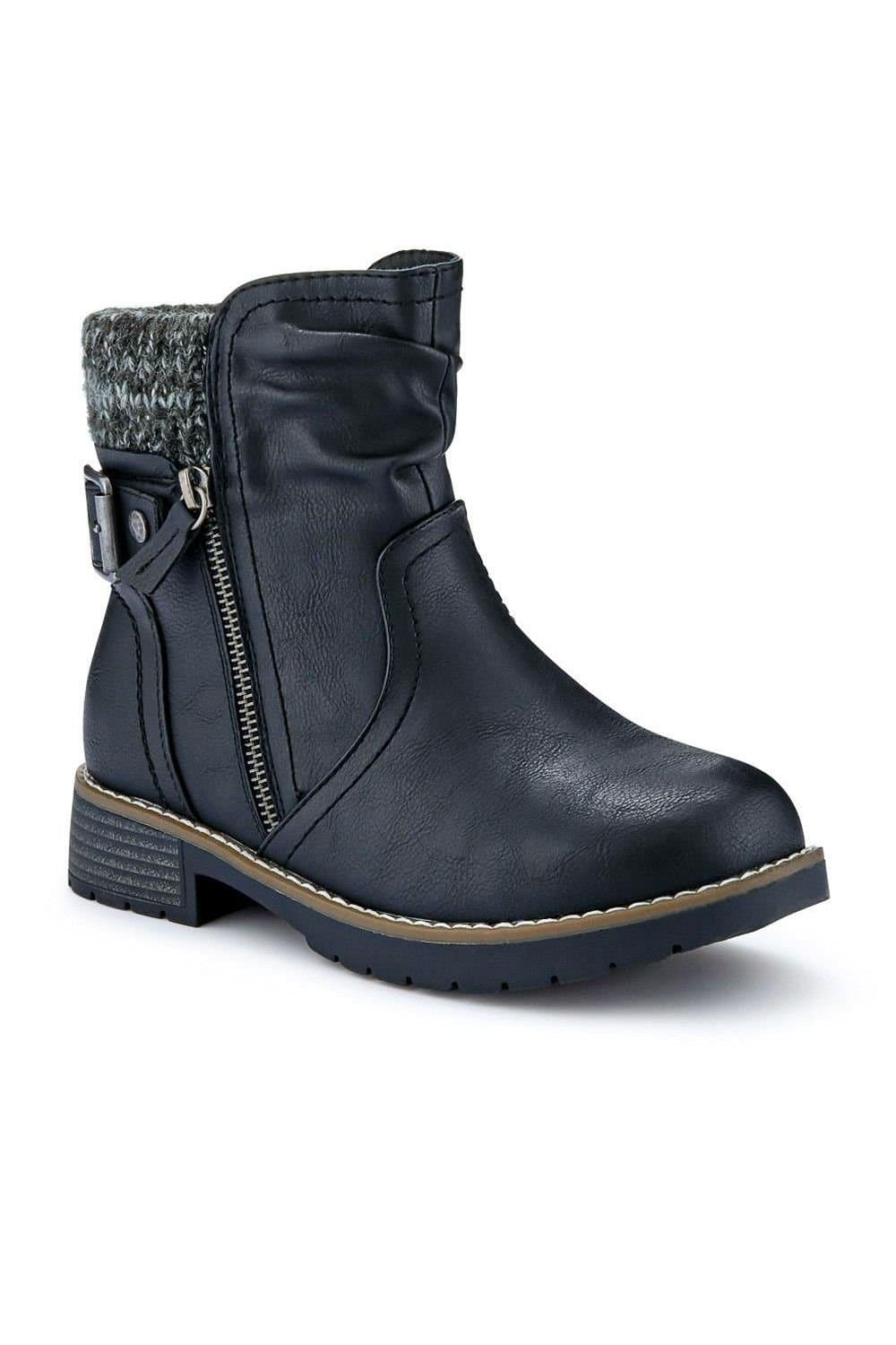 Easyfit Easyfit Women's Extra-Wide Knitted Cuff Boots in Black