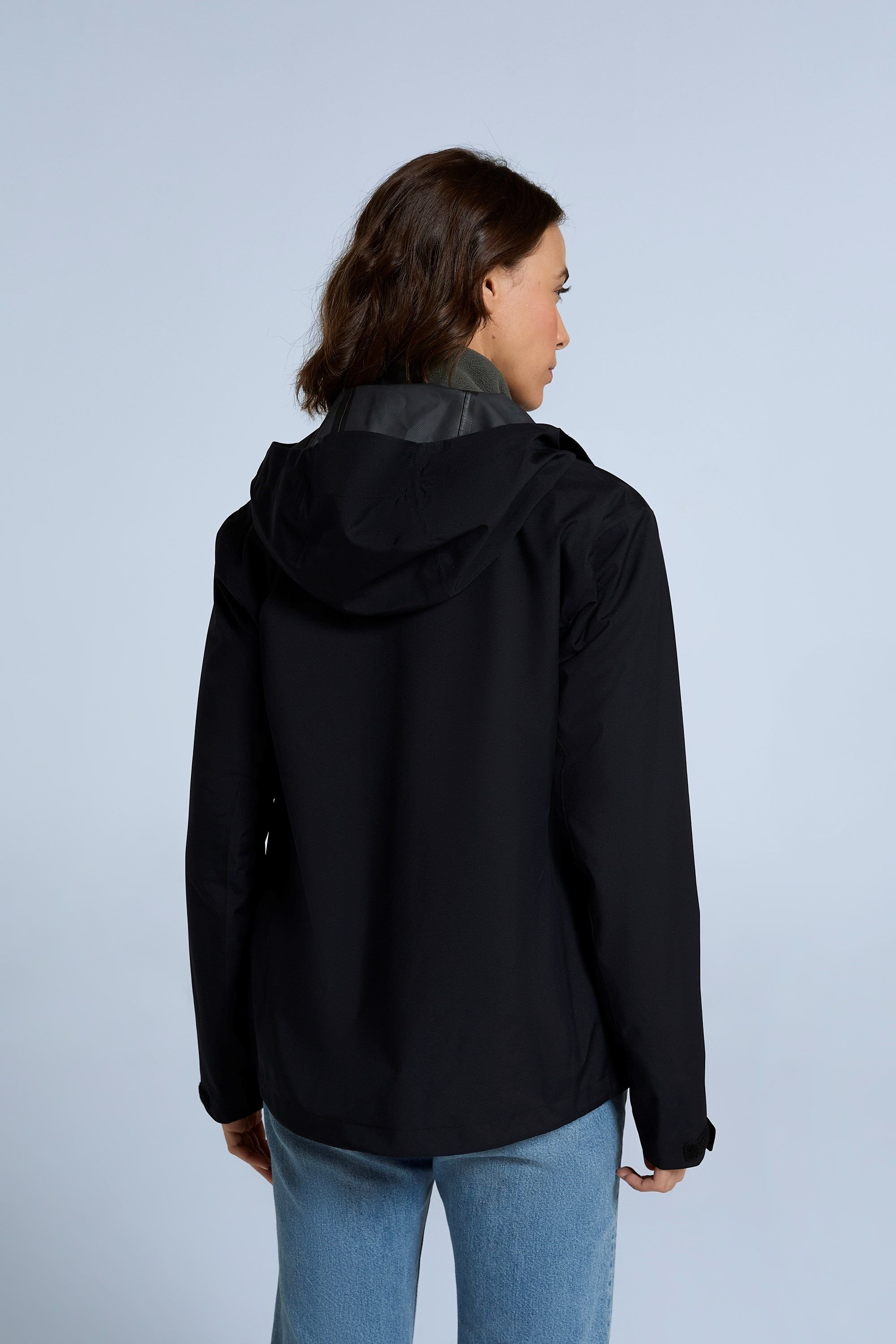 Animal Animal Women's 'Elements' Waterproof Breathable Zipped Pocket Adjustable Hood Jacket in Jet Black - 3