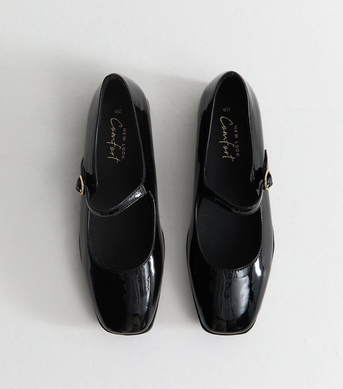 New Look Women's Black Patent Faux Leather Mary Jane Pumps Vegan New Look - 1