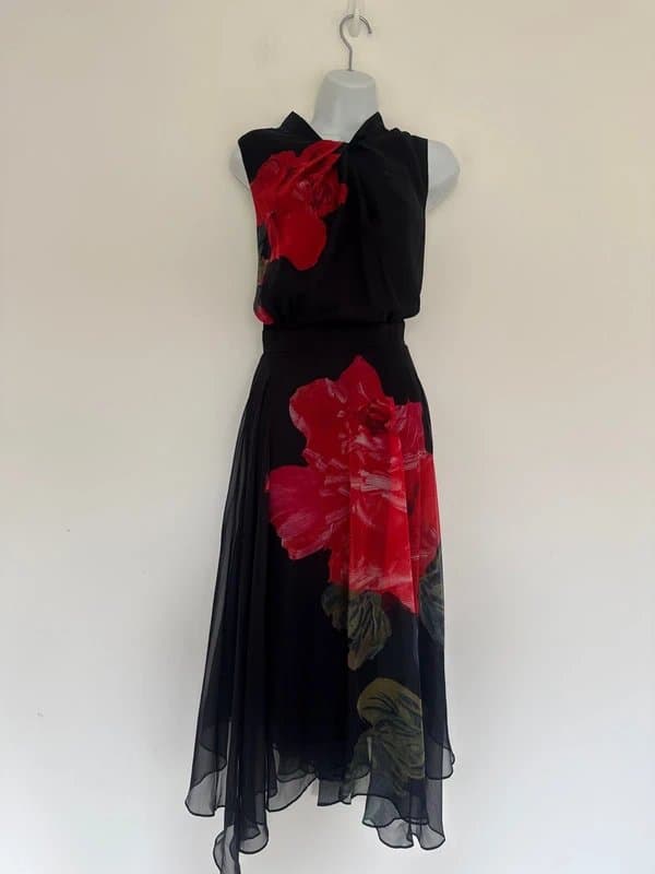 Phase Eight NEW ( shop floor ) Phase Eight Lucia Chiffon Midi Dress with Floral Print - RRP £159 - UK 16