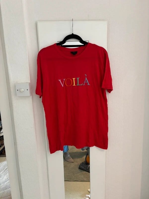 Topshop Red Embroidered Graphic T-Shirt