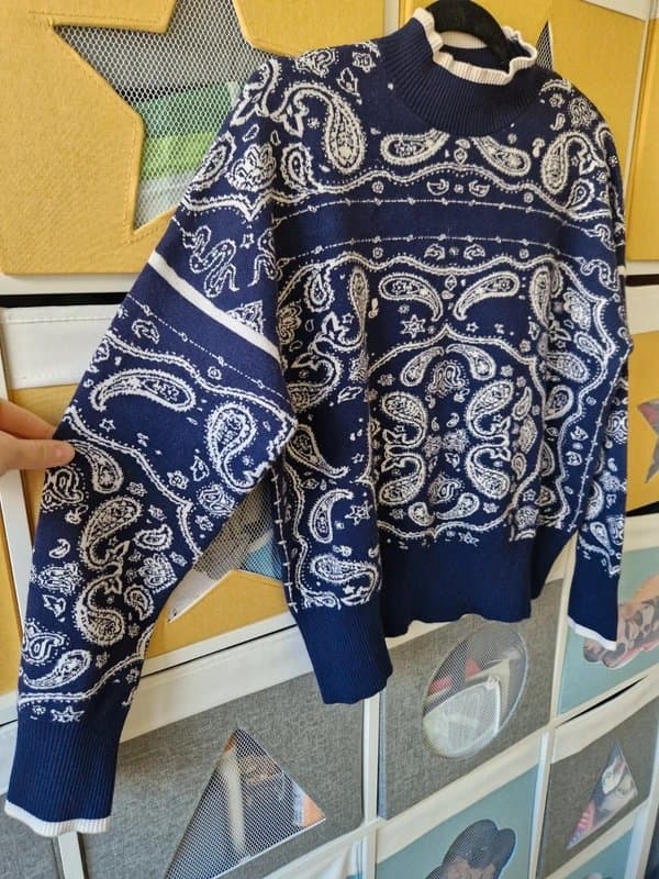 Never Fully Dressed Never fully dressed Navy Paisley Jumper size L (14-16)