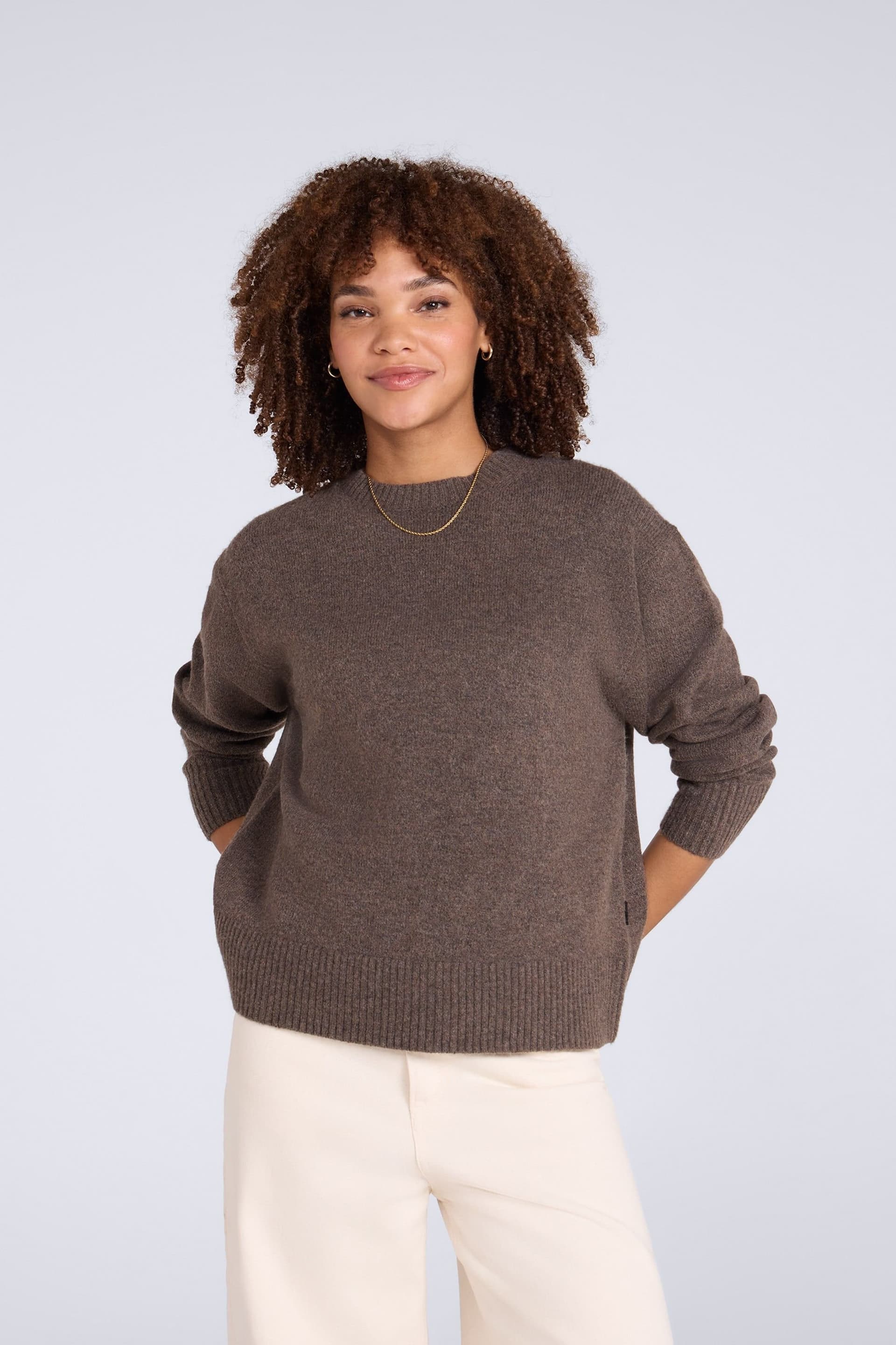 Animal Animal Women's Soft Lightweight Casual Top Warm Comfortable Fluffy Pullover Jumper in Brown