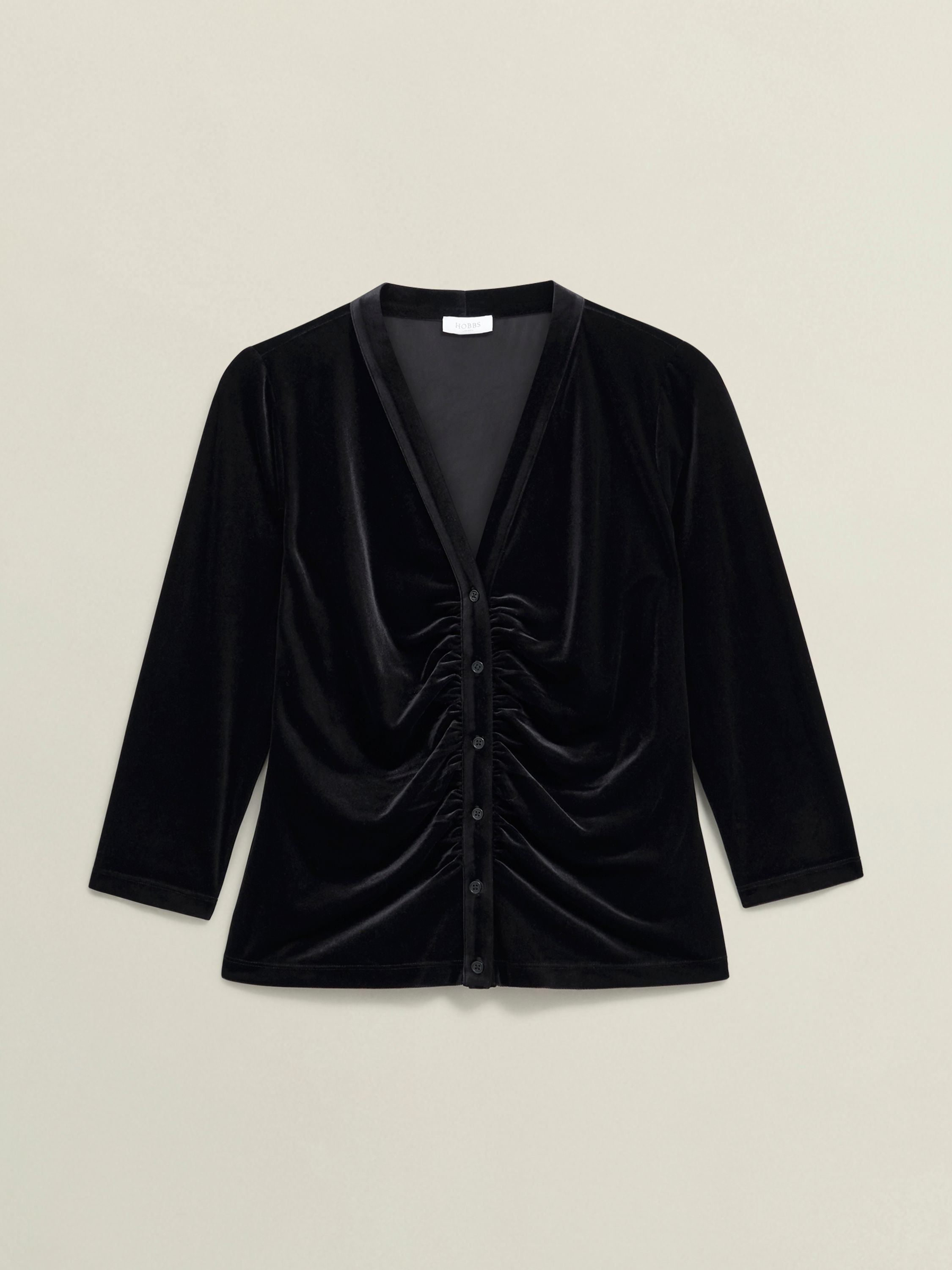 Hobbs London Hobbs London Women's Hattie Velvet Top in Black - 2