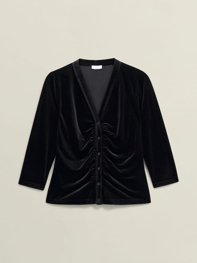 Hobbs London Hobbs London Women's Hattie Velvet Top in Black - 2