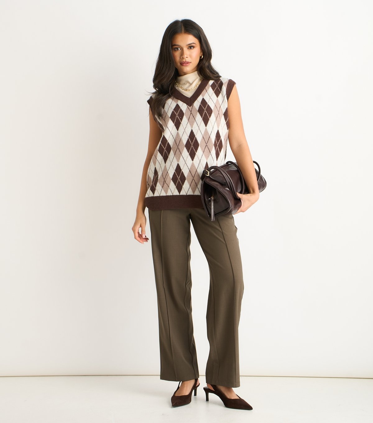 Gini London Women's Brown Knit Vest Top Gini London New Look - 3