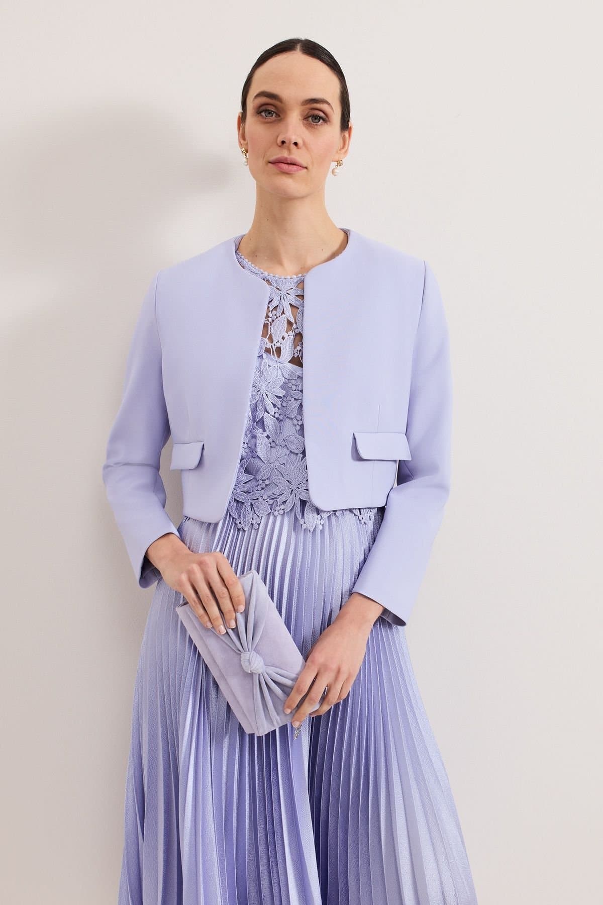 Phase Eight Phase Eight Women's Emma Cropped Tailored Jacket in Pale Lilac