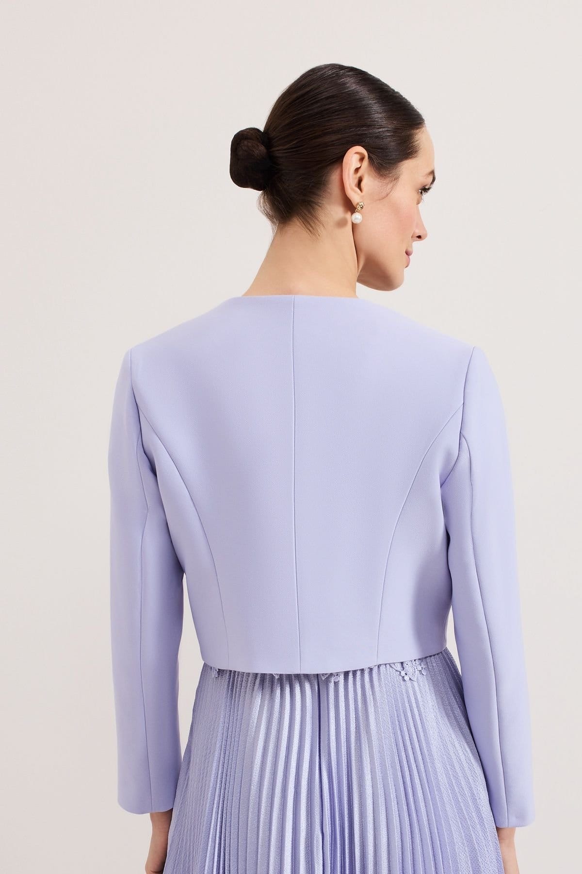 Phase Eight Phase Eight Women's Emma Cropped Tailored Jacket in Pale Lilac - 4