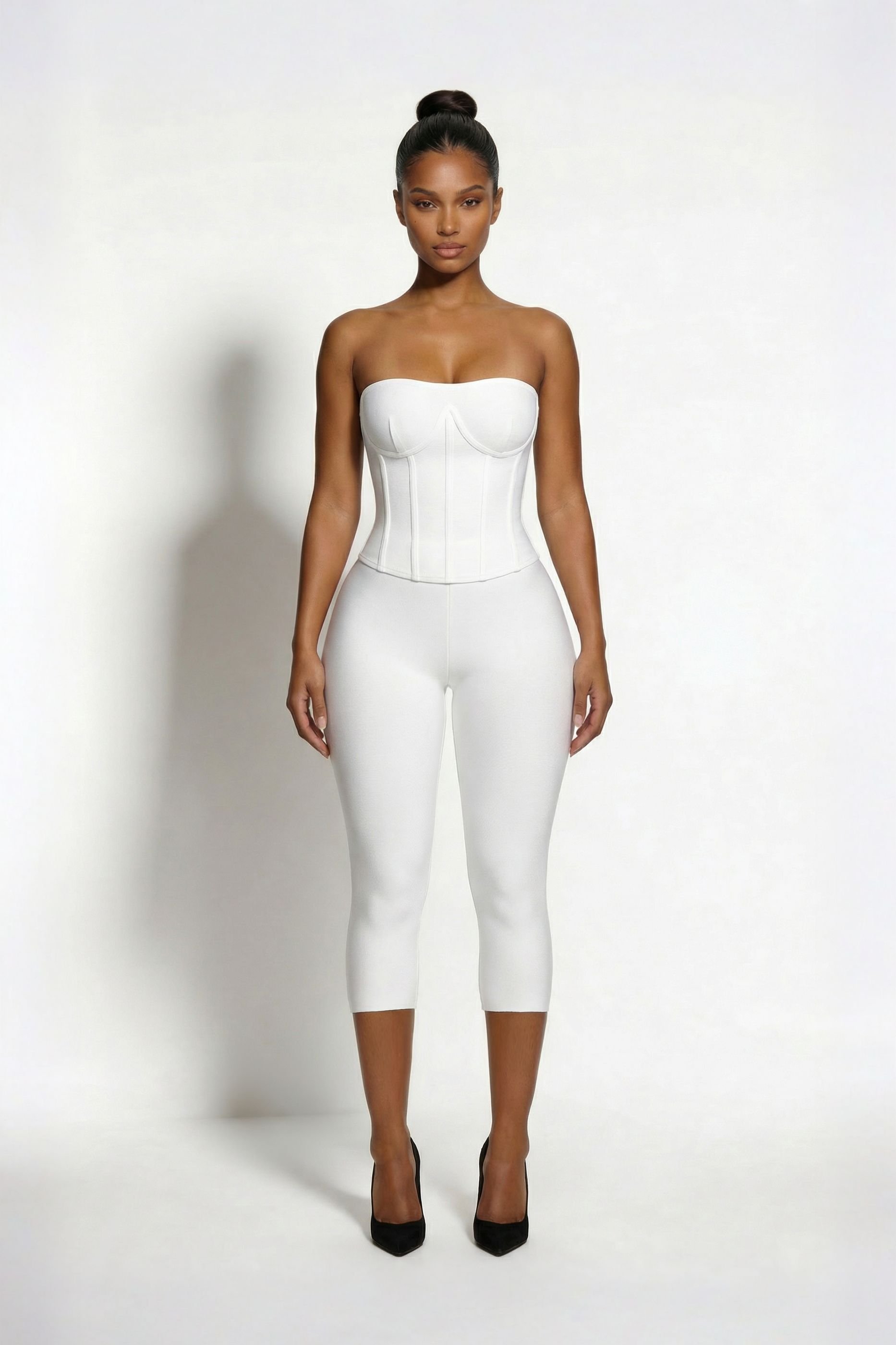 LEMONLUNAR LEMONLUNAR Women's The Inara Sculpt Bandage Corset Top White - 3