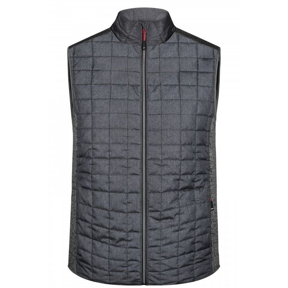 James and Nicholson James and Nicholson Men's Knitted Hybrid Gilet in Grey - 1