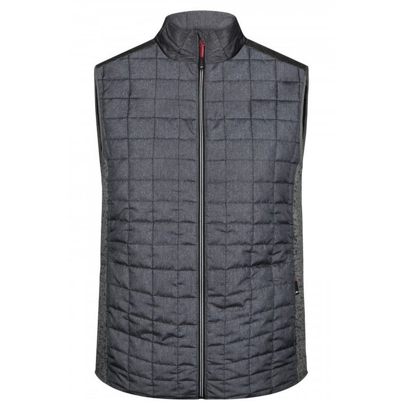 James and Nicholson James and Nicholson Men's Knitted Hybrid Gilet in Grey - 1