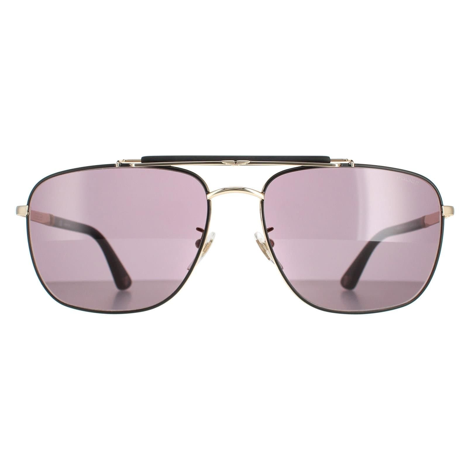 Police Police Men's Aviator Rose Gold Semi Matte Black Smoke SPLD43 Origins 44