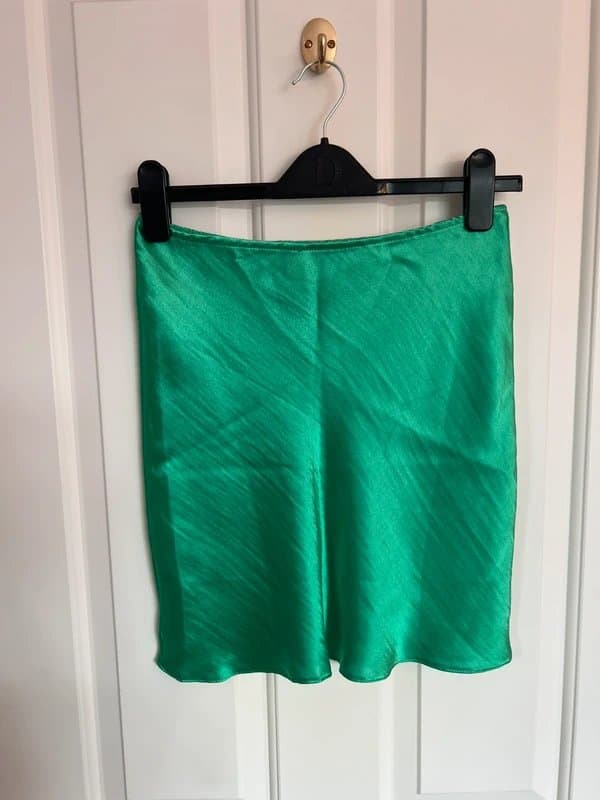 ASOS Design ASOS satin emerald green mini slip skirt