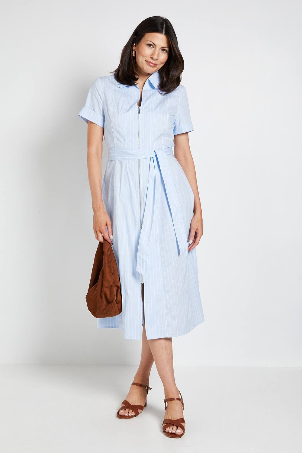 Wallis Wallis Women's Contrast Stripe Shirt Dress in Blue - 2