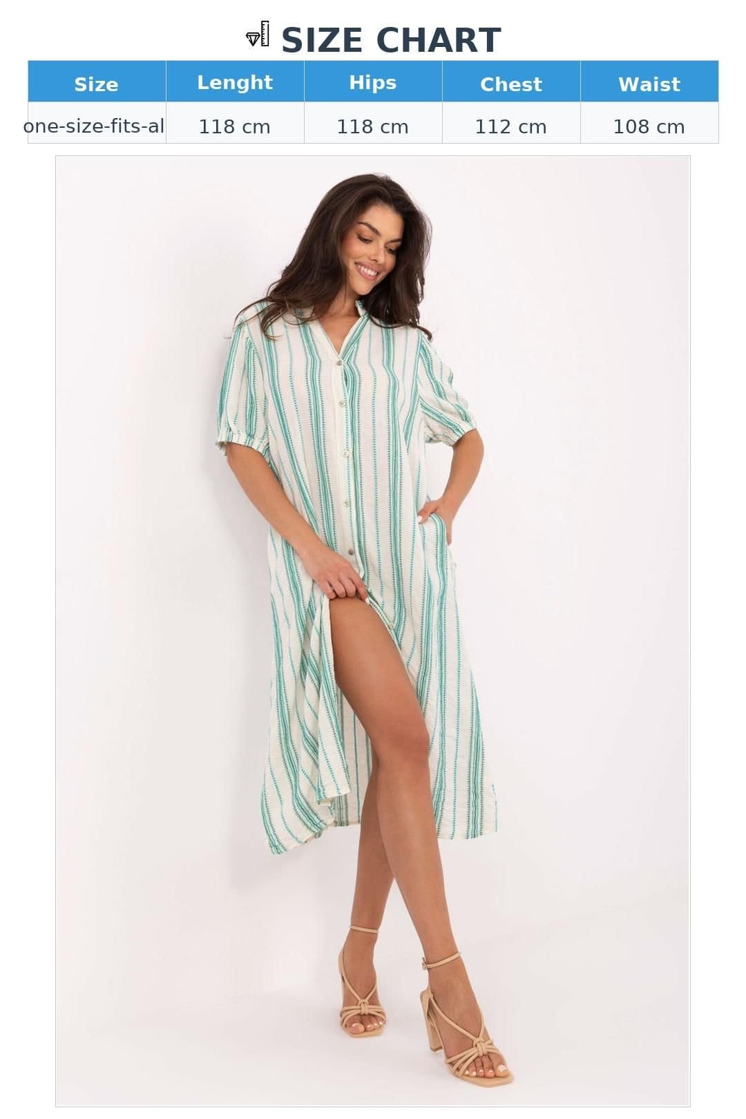 Love Lace Love Lace Women's Boho Midi Shirt Dress with Side Pockets in Green - 4