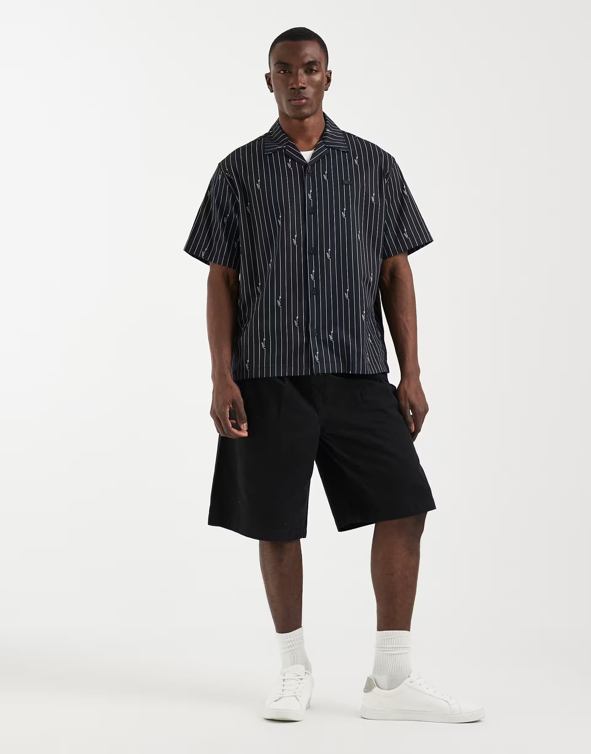 ASOS Lacoste Black Croc Print Short Sleeve Shirt by ASOS