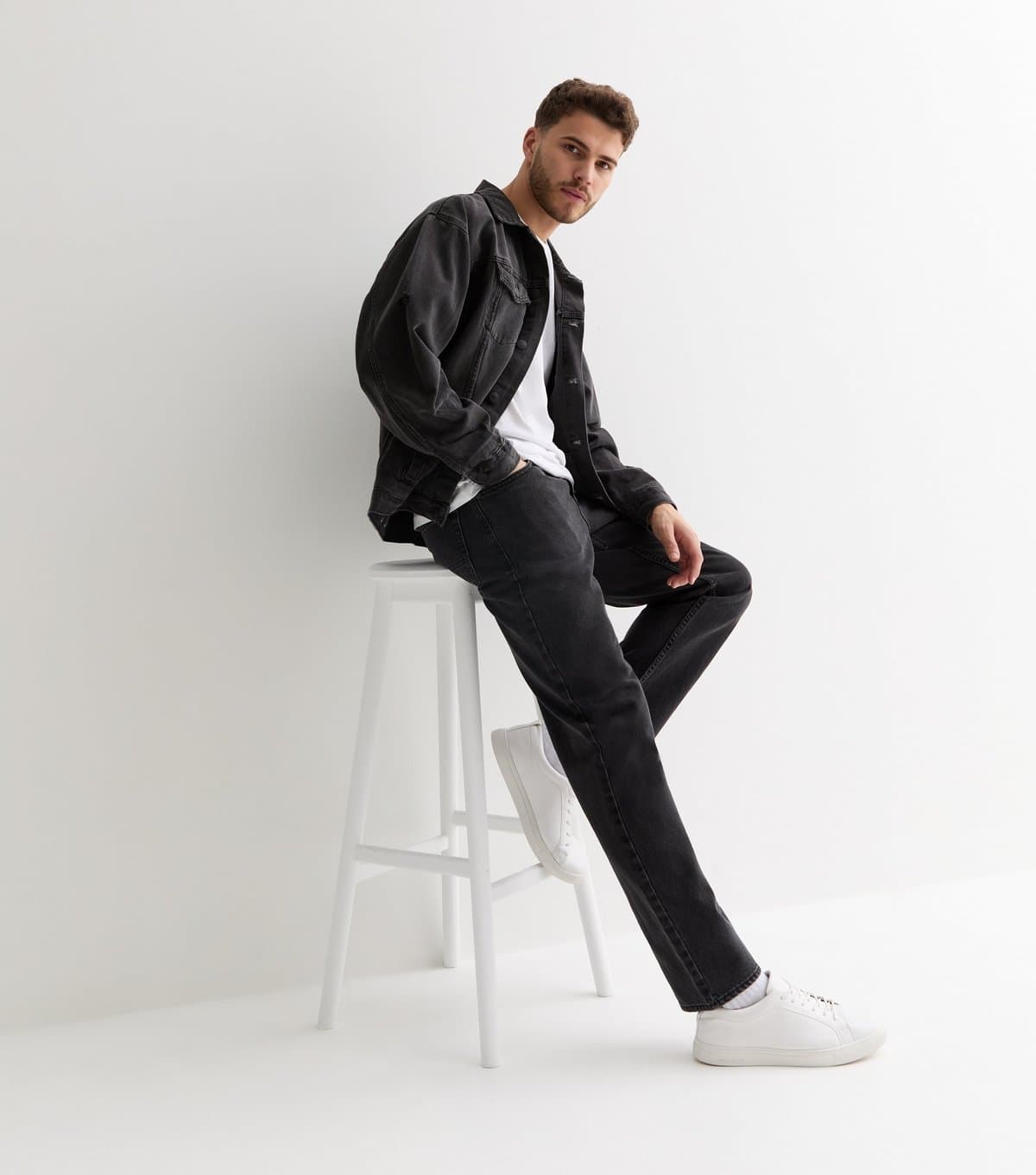 New Look Men's Black Washed Relaxed Fit Jeans New Look