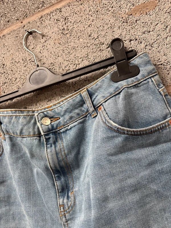 Topshop R93E) topshop, denim skirt, size-16