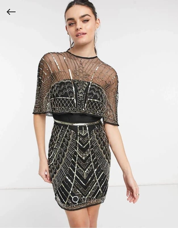 ASOS ASOS embellished mini cape dress