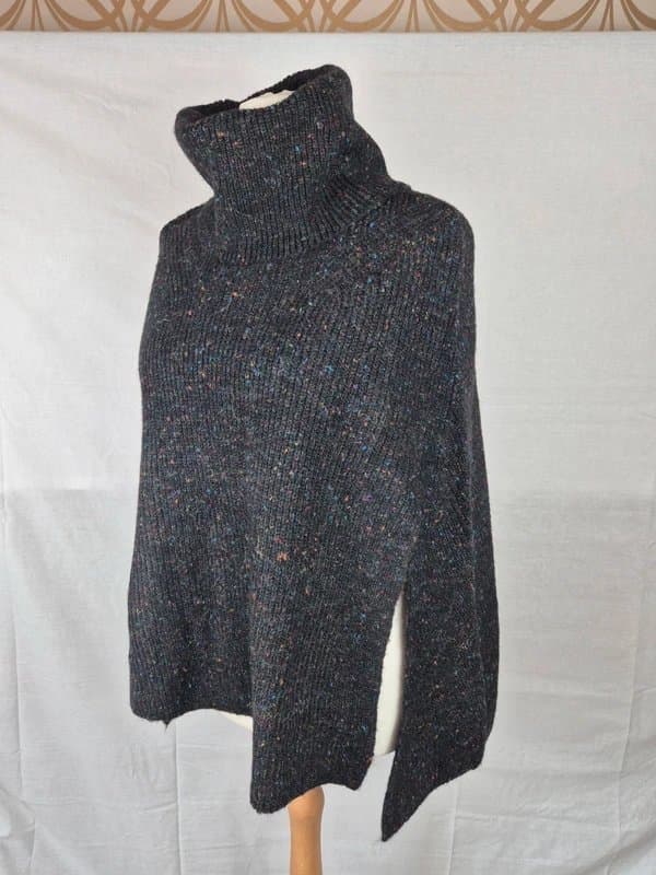 Accessorize (642) accessorize knitted poncho brown mix