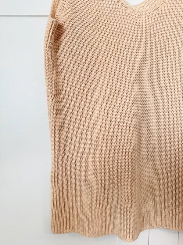 The Drop Beige knitted ribbed women’s summer beach vest top