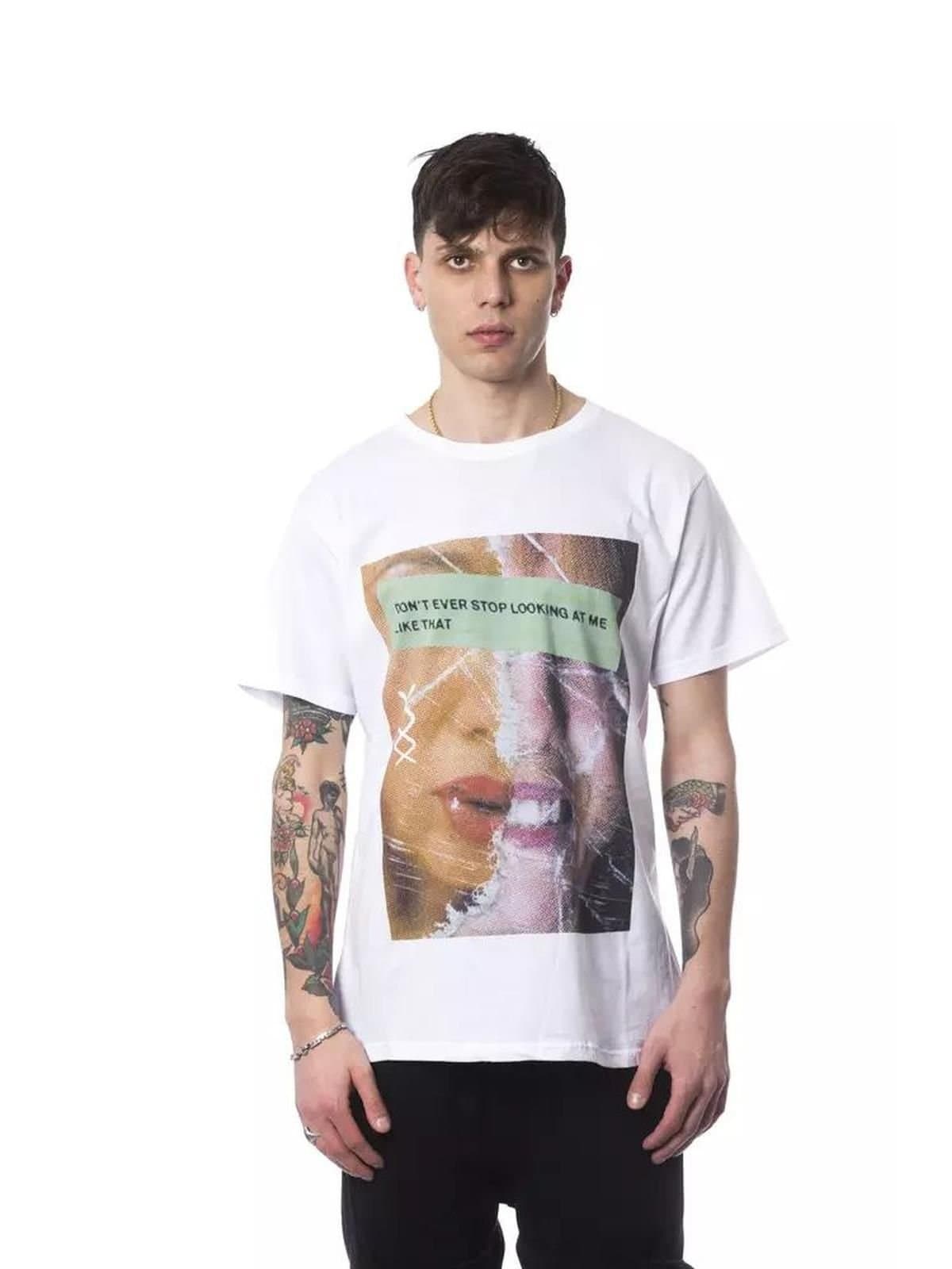 Other Other Men's White Cotton Graphic T-Shirt