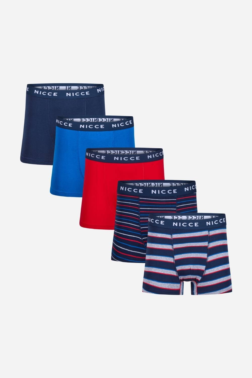 Nicce Nicce Men's 5-Pack Cotton Rich Boxer Briefs with Logo Waistband - 4