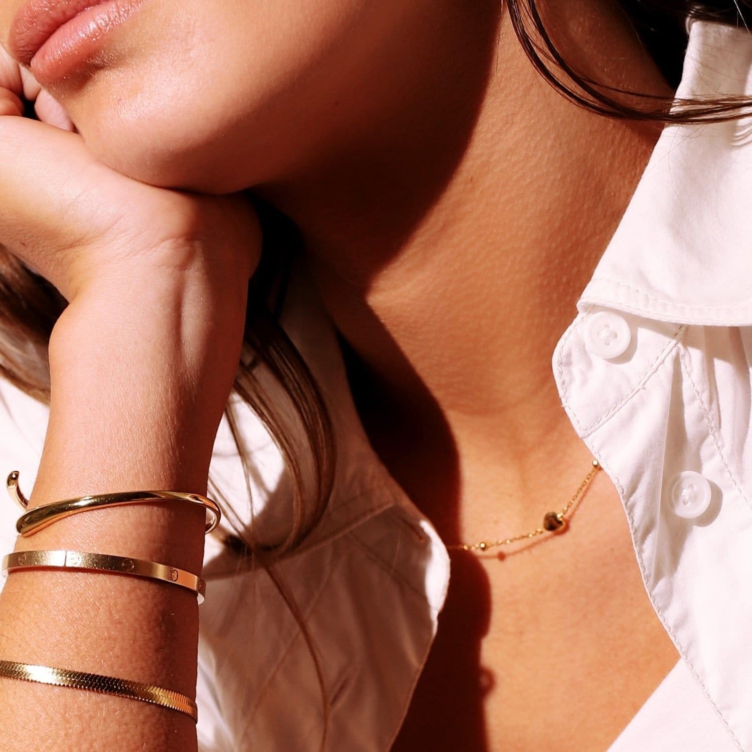 Gold Trip Gold Trip Women's Hearts Satellite Necklace in Gold - 4