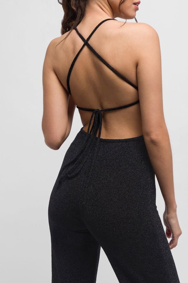 Jaded Rose Jaded Rose Women's Bella Open-Back Jumpsuit. Sexy & Elegant in Black - 3