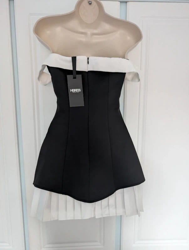 ASOS ASOS Heiress Beverly Hills premium Bardot contrast trim mini dress size 4 - 1