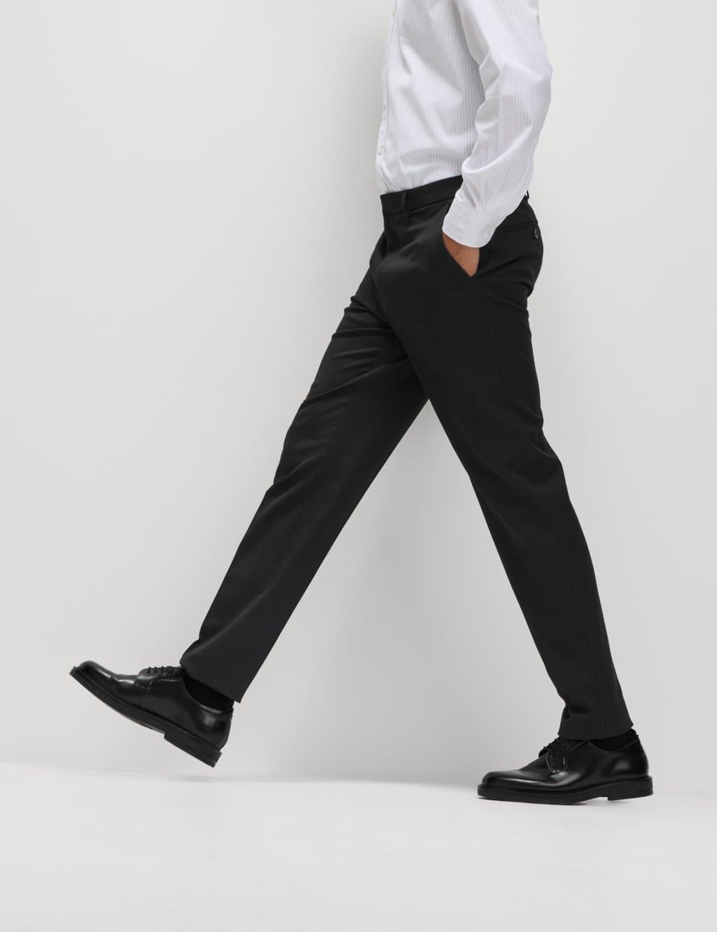 Marks & Spencer M&S Slim Fit Smart Stretch Trousers Black