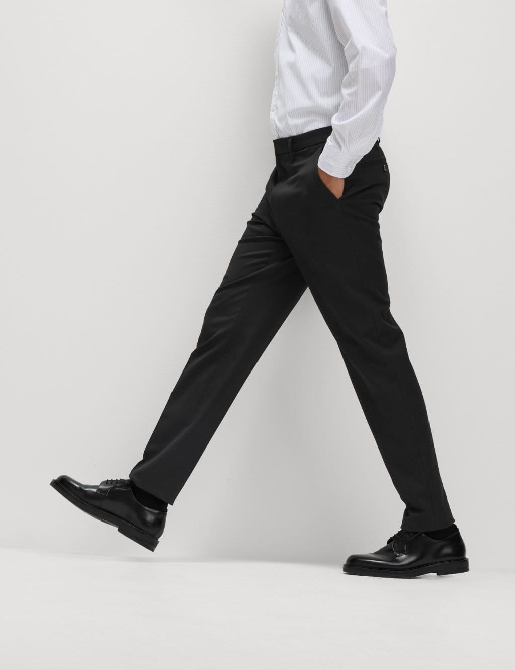 M&S Black Slim Fit Smart Stretch Trousers