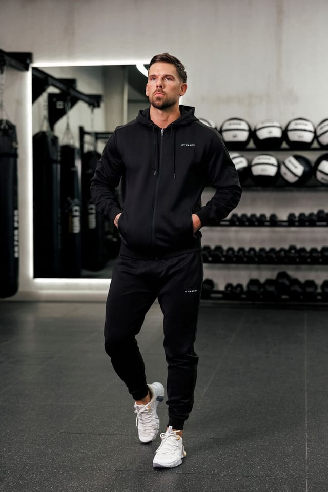 Gym King GYM KING Men's Core Plus Colour Block Jogger Black/ Graphite in Black - 2